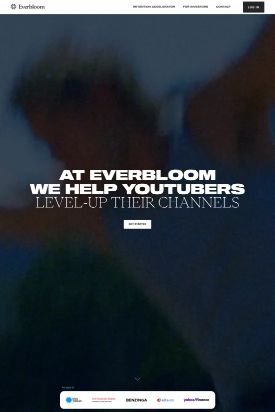 The Everbloom website sets the standard for modern digital media platforms with its exceptional design sensibilities. Leveraging a bold and clean aesthetic, it caters to the contemporary YouTube creator looking to elevate their channel. The design utilizes a stark, high-contrast color palette, dominated by black and white with strategic uses of a vibrant teal to highlight calls to action and key features. The typography is clearly sans-serif, contributing to the site's sleek and professional appearance, ensuring legibility and a user-friendly experience. A minimalistic approach triumphs throughout, placing emphasis on content and navigation, while bold visual elements capture user attention and engender engagement. This website epitomizes the forward-thinking approach to design that is critical for creators in the ever-evolving digital landscape.