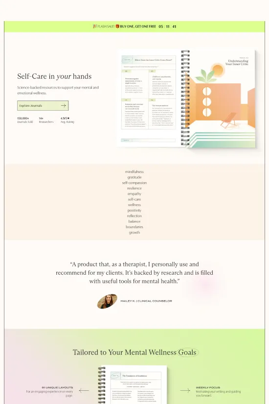 This Switch Research website is a quintessential navigator through the realm of self-care and mental wellness. The harmonious palette of soft citrus hues and earthy greens promotes a calming, nurturing atmosphere. Its modern approach to design is evident through the use of bright, clean backgrounds paired with contemporary sans-serif typography which contributes to the site's overall user-friendly experience. Each section is neatly structured, promoting easy navigation while subtle gradients and well-considered white space add to the site's airy, uncluttered feeling. This digital platform perfectly encapsulates a balance between aesthetics and functionality, crafting a space that not only informs but also visually cultivates tranquility and inspiration.